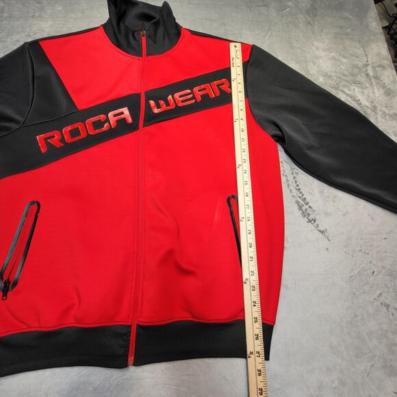 Rocawear Jacket Mens XL Red Black Full Zip Track Jacket Polyester Streetwear - Picture 4 of 7